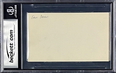 Ernie Nevers Signed Index Card - MINT 9 Signature (Encapsulated Beckett Authentic)