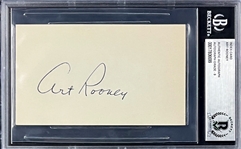 Art Rooney Signed Index Card - MINT 9 Signature (Encapsulated Beckett Authentic)