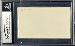 Joe Stydahar Signed Index Card (Encapsulated Beckett Authentic)