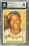 Monte Irvin Signed 1952 Topps #26 (Red Back) (Encapsulated Beckett Authentic)