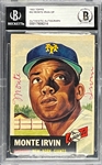 Monte Irvin Signed 1953 Topps #62 Monte Irvin (Encapsulated Beckett Authentic)
