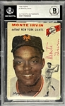 Monte Irvin Signed 1954 Topps #3 Monte Irvin (Encapsulated Beckett Authentic)