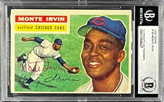 Monte Irvin Signed 1956 Topps #194 Monte Irvin (Encapsulated Beckett Authentic)