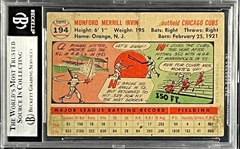 Monte Irvin Signed 1956 Topps #194 Monte Irvin (Encapsulated Beckett Authentic)