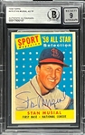 Stan Musial Signed 1958 Topps #476 AS - MINT 9 Signature (Encapsulated Beckett Authentic)
