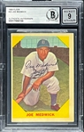 Joe Medwick Signed 1960 Fleer #22 - MINT 9 Signature (Encapsulated Beckett Authentic)
