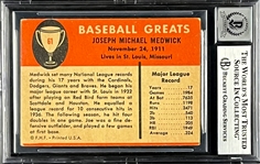 Joe Medwick Signed 1961 Fleer #61 - MINT 9 Signature (Encapsulated Beckett Authentic)