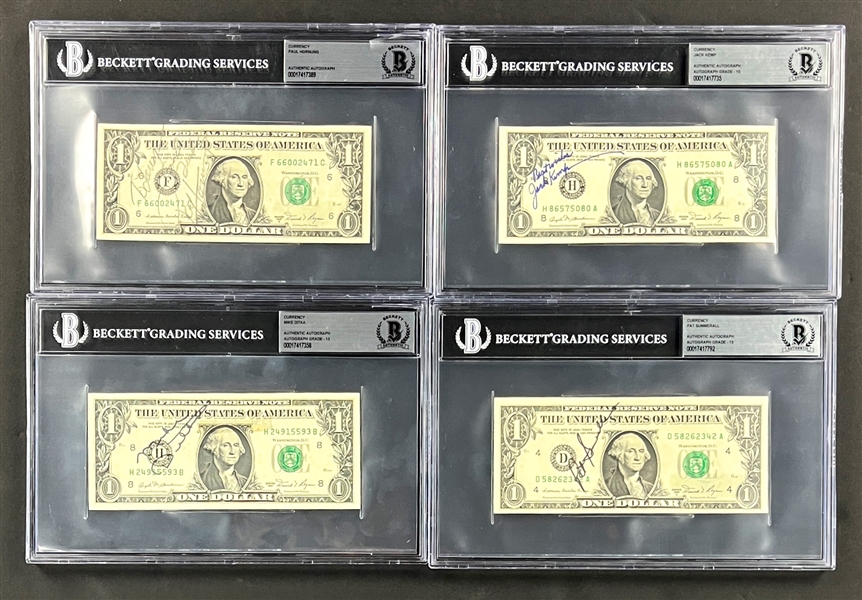 Football Hall of Famer Signed $1 Dollar Bill Collection (25) (ALL Encapsulated by Beckett Authentic)