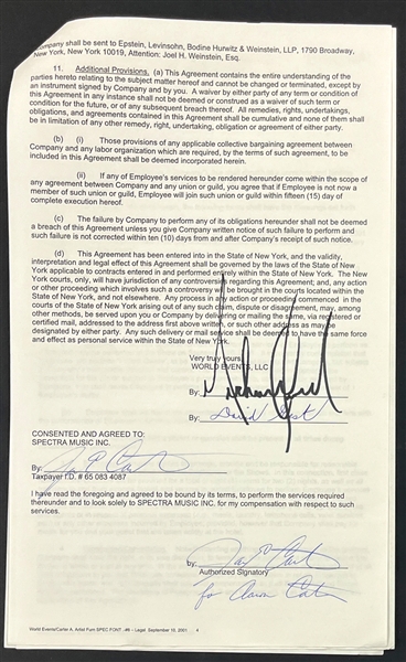 Michael Jackson Signed 2001 <em>MJ: 30th Anniversary Celebration</em> Contract  (Beckett Authentic)