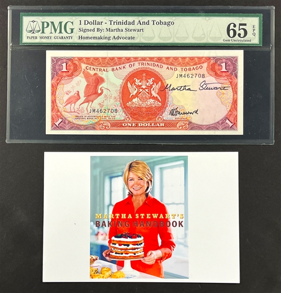 Martha Stewart Signed Trinidad and Tobago $1 Dollar Bill (Beckett Authentic)