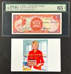 Martha Stewart Signed Trinidad and Tobago $1 Dollar Bill (Beckett Authentic)