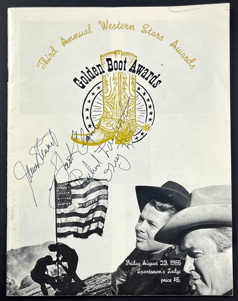 1985 "Golden Boot Awards" Program Signed by Jimmy Stewart, Jack Elam and Richard Farnsworth (Beckett Authentic)