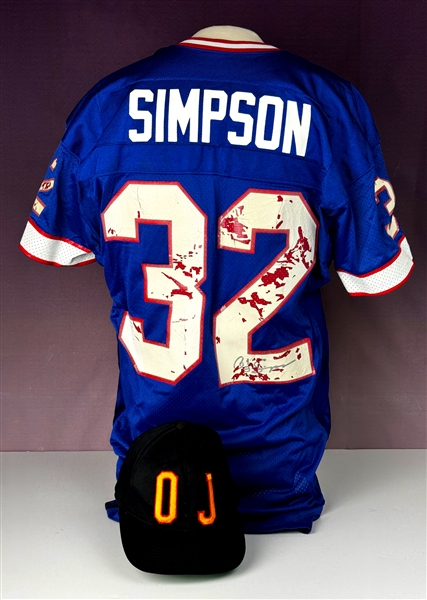 OJ Simpson Signed Buffalo Bills Jersey and "OJ" Hat (Beckett Authentic)