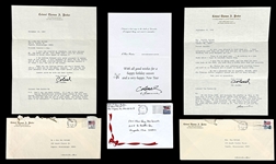 Colonel Parker Signed Letters (2) and Greeting Card to Janelle McComb (3) (Beckett Authentic)