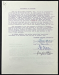 1957 Hal Wallis and Joseph Hazen Signed Contract for Elvis Presleys Film <em> Loving You</em> - Giving Copyrights to Paramount (Beckett Authentic)