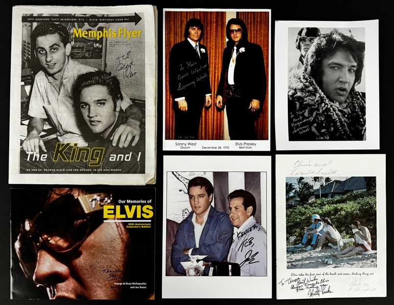 Elvis Presleys Memphis Mafia Signed Collection (12 Pieces) Incl. Sonny West, Charlie Hodge, Richard Davis and Others  (Beckett Authentic)