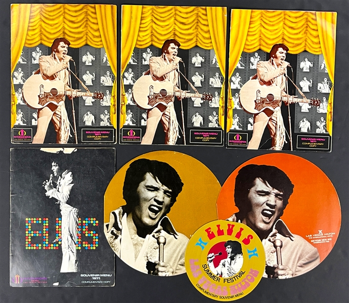 Elvis Presley Las Vegas Concert Menus and Photo Albums Collection (12) with Several Tougher Examples