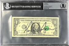 Nolan Ryan Signed $1 Dollar Bill (Beckett Encapsulated - Auto. Grade 10!!)