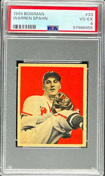 1949 Bowman #33 Warren Spahn - PSA VG-EX 4