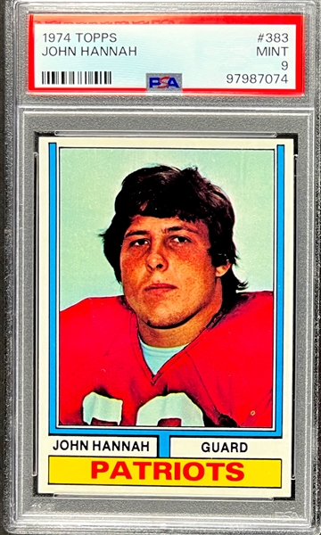 1974 Topps John Hannah Rookie Card - PSA MINT 9