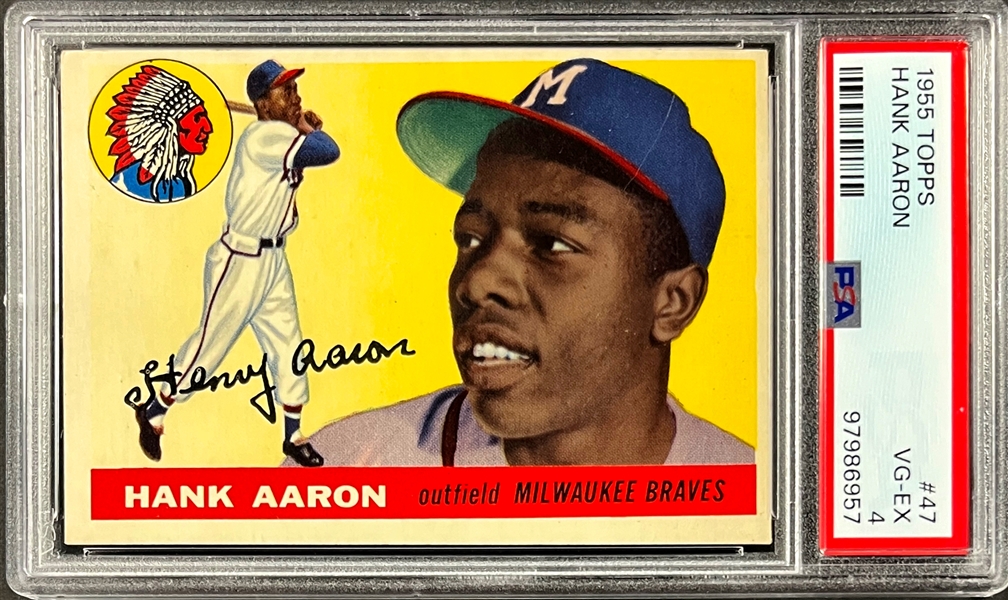 1955 Topps #47 Hank Aaron - PSA VG-EX 4