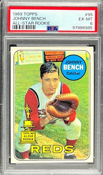 1969 Topps #95 Johnny Bench All-Star Rookie - PSA EX-MT 6