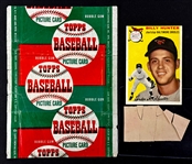 1954 Topps 1-Cent Wrapper UNDATED Plus #48 Billy Hunter and Gum from the Pack