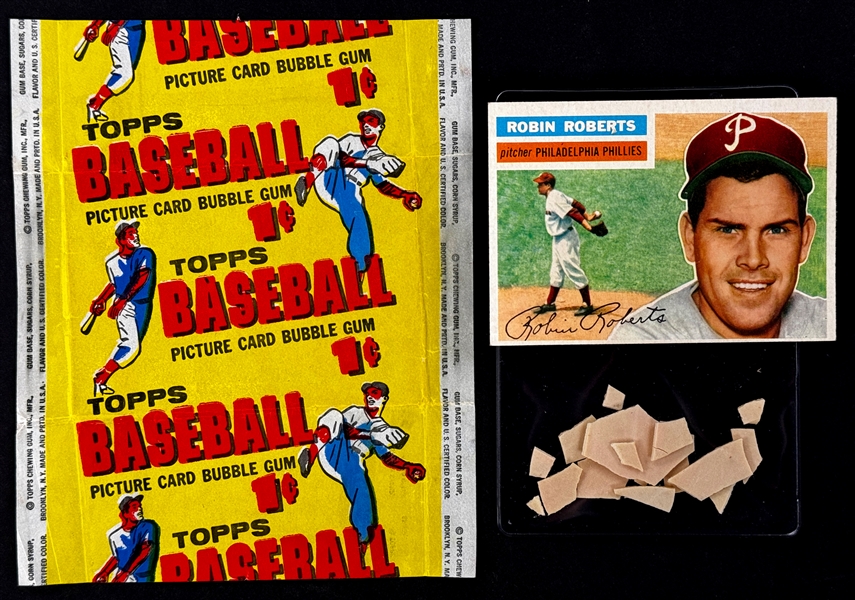 1956 Topps 1-Cent Wrapper REPEATING Plus #180 Robin Roberts and Gum from the Pack