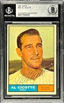 1961 Topps #241 Ed Cicotte Signed Card  (Encapsulated Beckett Authentic)