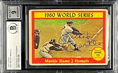 1961 Topps #307 Mickey Mantle Signed Card - MINT 9 Signature (Encapsulated Beckett Authentic)