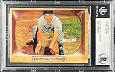 1955 Bowman #33 Nellie Fox Signed Card (Encapsulated Beckett Authentic)