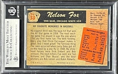 1955 Bowman #33 Nellie Fox Signed Card (Encapsulated Beckett Authentic)