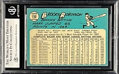 1965 Topps #150 Brooks Robinson Signed Card (Encapsulated Beckett Authentic)