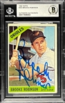 1966 Topps #390 Brooks Robinson Signed Card (Encapsulated Beckett Authentic)