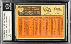 1966 Topps #390 Brooks Robinson Signed Card (Encapsulated Beckett Authentic)