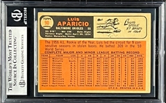 1966 Topps #90 Luis Aparicio Signed Card (Encapsulated Beckett Authentic)