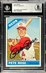1966 Topps #30 Pete Rose Signed Card (Encapsulated Beckett Authentic)
