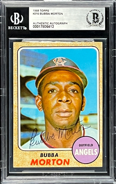 1968 Topps #216 Bubba Morton Signed Card (Encapsulated Beckett Authentic)