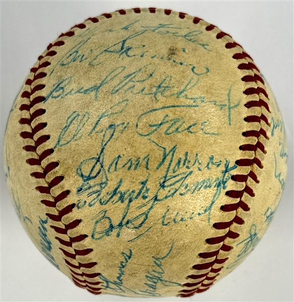 1958 Pittsburgh Pirates Team Signed Baseball Incl. Roberto Clemente and George Sisler (27 Signatures) (JSA)