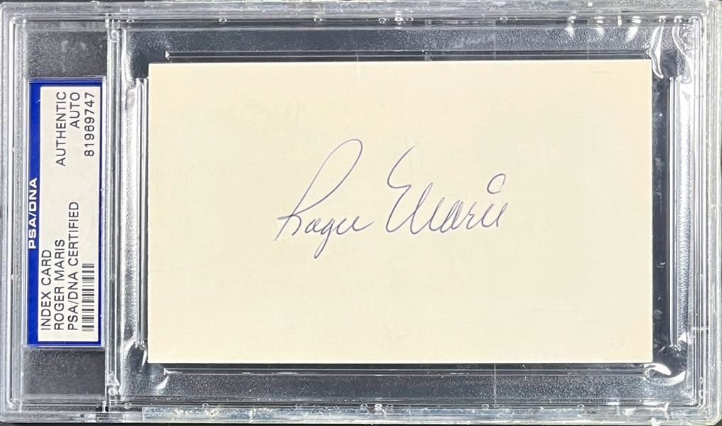 Roger Maris Signed Index Card (Encapsulated PSA/DNA)