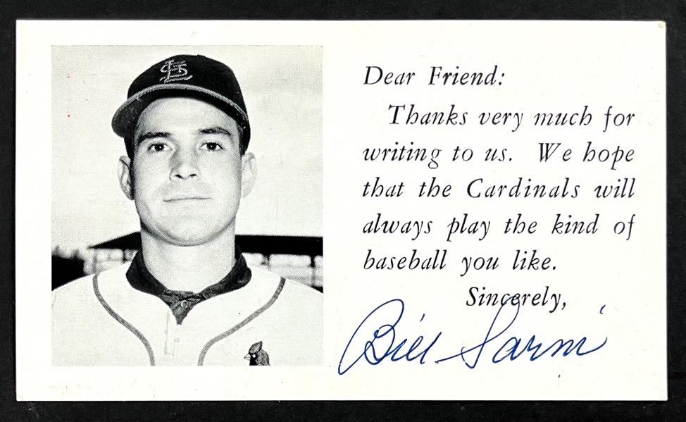 1951 "The Cardinals Introduce" Bill Sarnie Signed Postcard (Beckett Authentic)