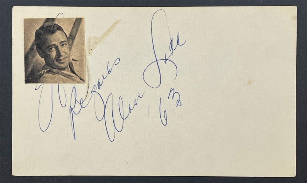 Alan Ladd Signed Index Card (JSA)