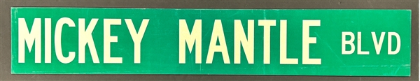 “Mickey Mantle Blvd” Street Sign from His Hometown, Commerce, OK