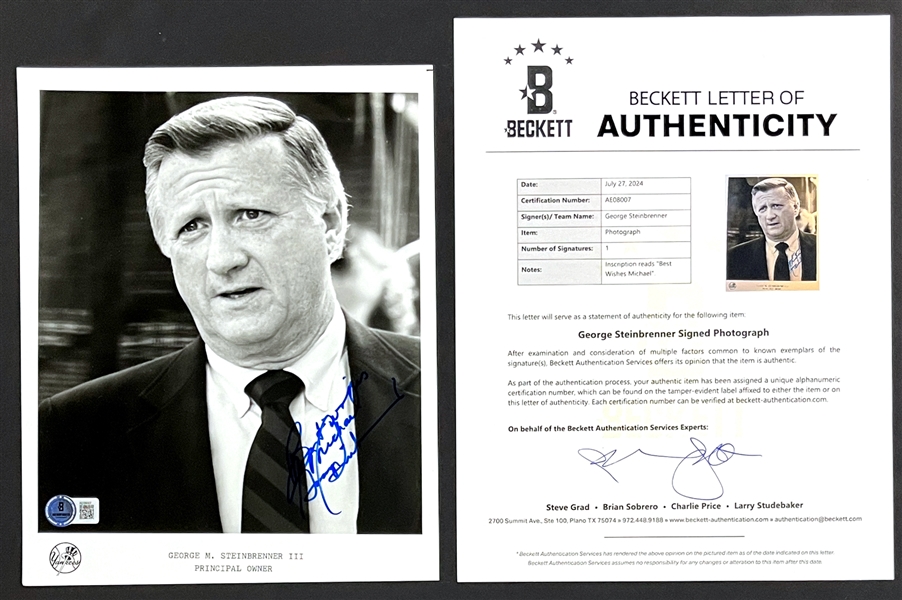 George Steinbrenner Signed 8x10 New York Yankees Photo  (Beckett Authentic)