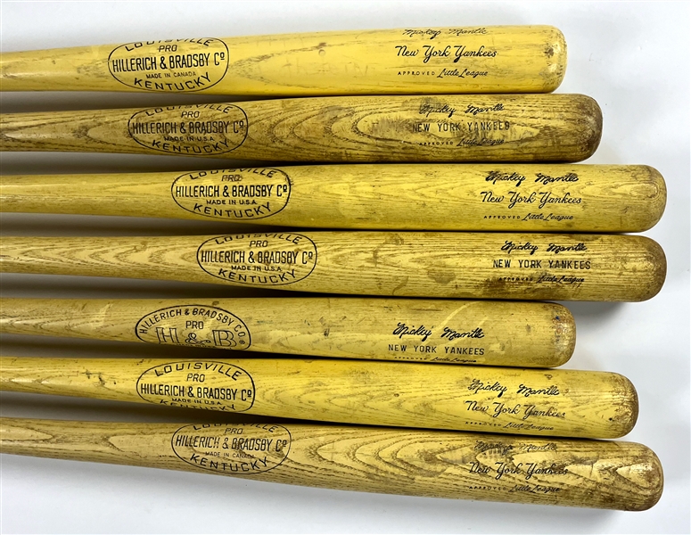 1960s Mickey Mantle New York Yankee "Bat Day" Bat Collection (7)