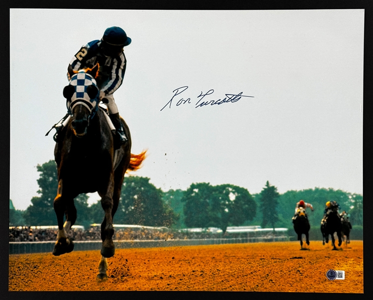 Ron Turcotte Signed 16x20 Photo Aboard Secretariat with 30-Length Lead in the 1973 Belmont Stakes (Beckett Authentic)