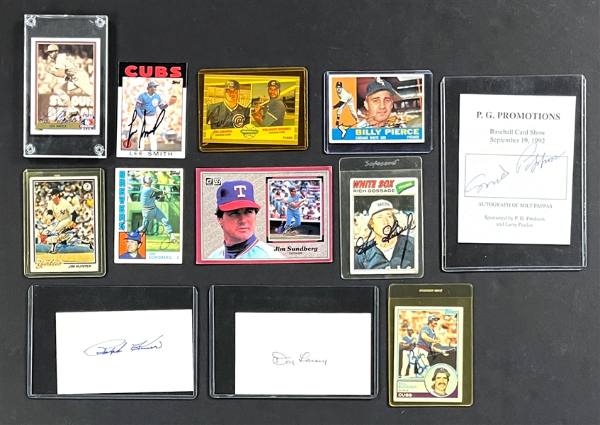 Baseball Hall of Famers and Stars Signed Cards and Flats Collection (13) (Beckett Authentic)