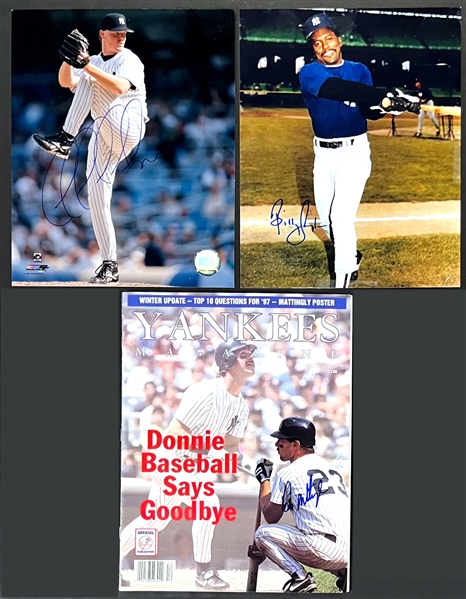 New York Yankees Signed Collection (3) Incl. Don Mattingly (Beckett Authentic)