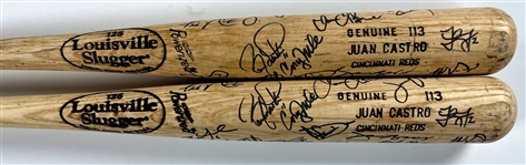 Pair of 2004 Cincinnati Reds Team Signed Juan Castro Game Used Bats (2) (Beckett Authentic)