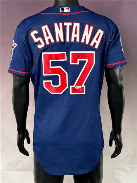 2005 Johan Santana Signed and Inscribed ("ALCY 04") Minnesota Twins Road Jersey (Beckett Authentic)